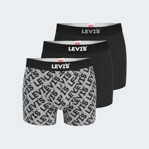 PACK 3 BOXERS LEVIS GIFTBOX BLACK/GREY COMBO