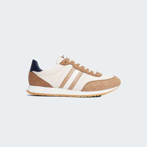 TOMMY HILFIGER LACE UP RUNNER LIGHT SEPIA BROWN