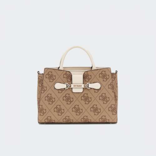 MALA GUESS NOLANA GIRLFRIEND SATCHEL LATTE LOGO/BONE