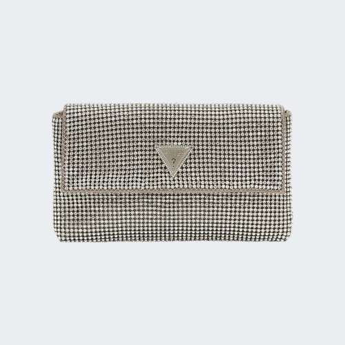 MALA GUESS ZALINA FLAP CLUTCH SILVER