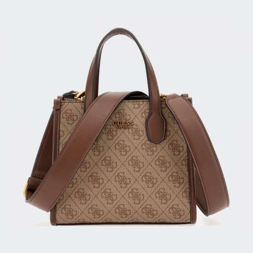 Women's Brown Guess Silvana Girlfriend Tote Bag HWQN8665240-BROWN  LOGO/COGNAC