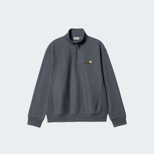 Purple Carhartt WIP American Script Half Zip Sweatshirt, Ssil?