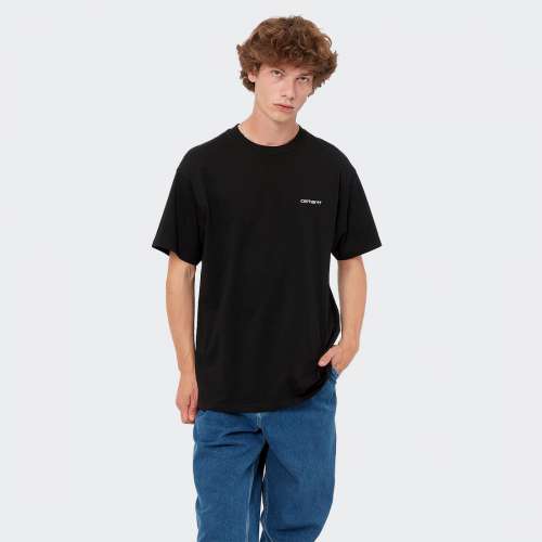 TSHIRT CARHARTT WIP SCRIPT EMBROIDERY BLACK/WHITE