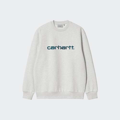 SWEATSHIRT CARHARTT WIP I030546 ASH HEATHER/DUCK BLUE