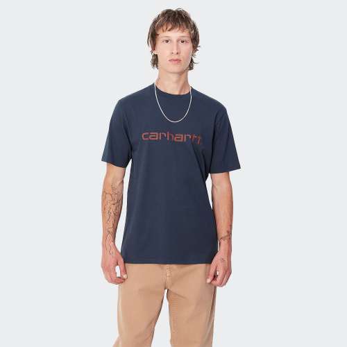 TSHIRT CARHARTT WIP SCRIPT AIR FORCE BLUE/MALBEC