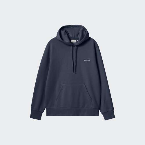 HOODIE CARHARTT WIP SCRIPT EMBROIDERY AIR FORCE BLUE/WHITE