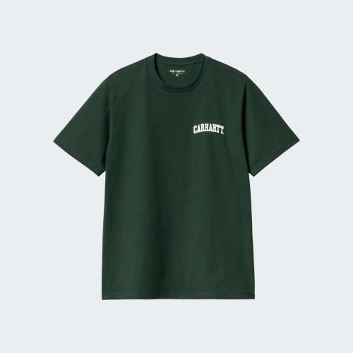 TSHIRT CARHARTT WIP UNIVERSITY SCRIPT CONIFER/WHITE