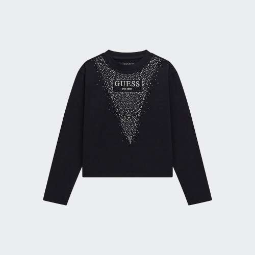 LONGSLEEVE GUESS STRASS JBLK