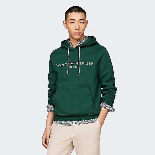 HOODIE TOMMY HILFIGER LOGO ORNAMENTAL GREEN