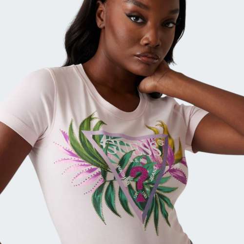 TSHIRT GUESS CN SS LEAF TRIANGLE A60W