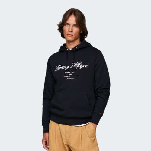 HOODIE TOMMY HILFIGER SCRIPT DARK NIGHT NAVY